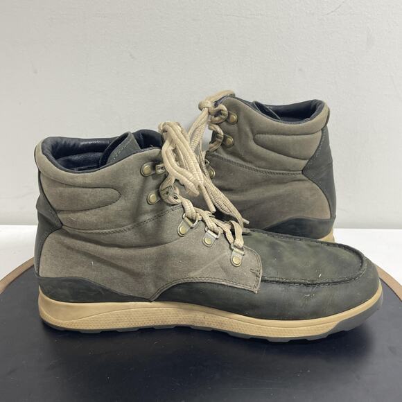 Chaco Boots Mens Size 9.5 Green Olive Gray‎ Suede Leather Hiking Outdoor Shoes - Picture 7 of 11